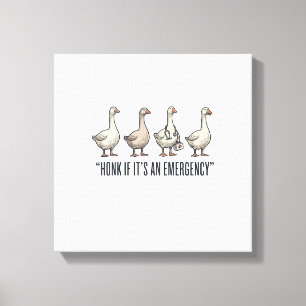 Funny Goose Emergency Honk Vintage Shirt Design_1 Canvas Print