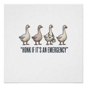 Funny Goose Emergency Honk Vintage Shirt Design_1 Poster