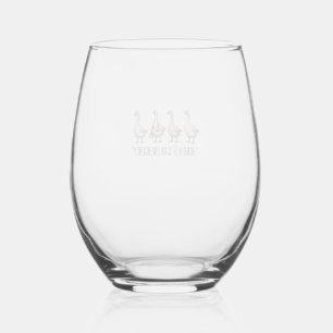Funny Goose Emergency Honk Vintage Shirt Design_1 Stemless Wine Glass