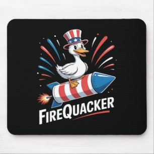 Funny Goose Fourth Of July Firequacker Independenc Mouse Pad