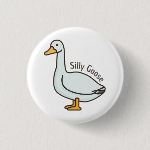Funny Goose, Goose Lover, Silly Goose 3 Cm Round Badge