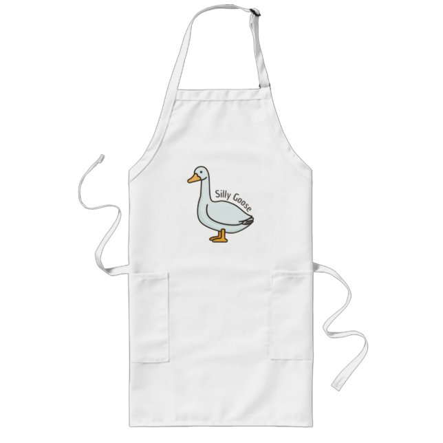 Funny Goose, Goose Lover, Silly Goose Long Apron (Front)