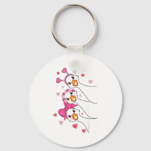 Funny Goose Happy Valentine Goose Cute Heart Lover Key Ring