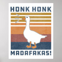 Funny Goose Honk Honk Madafakas Retro Vintage Duck