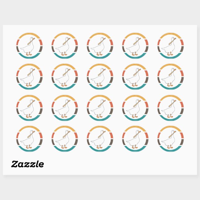 Funny Goose Mess With The Honk You Get The Bonk Classic Round Sticker (Sheet)