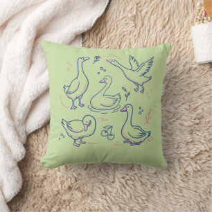 Funny Goose Pattern Cushion