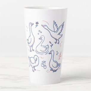 Funny Goose Pattern Latte Mug