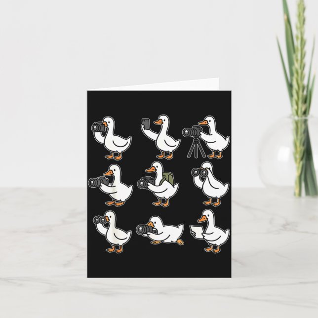Funny Goose Photographer Photography Camera Photo  Card (Front)