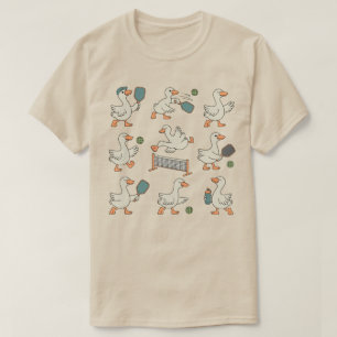 Funny Goose Pickleball Cute Cartoon Goose Play T-Shirt
