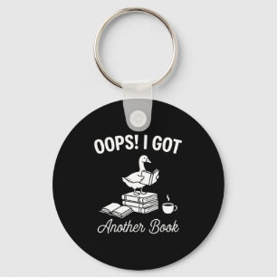 Funny goose pun humour oops got another book lover key ring
