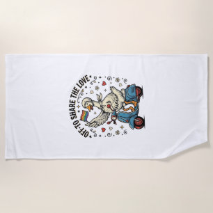 Funny Goose Scooter Love Vintage Shirt Design_1 Beach Towel
