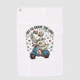 Funny Goose Scooter Love Vintage Shirt Design_1 Golf Towel