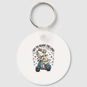 Funny Goose Scooter Love Vintage Shirt Design_1 Key Ring