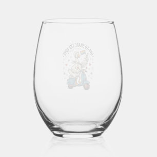 Funny Goose Scooter Love Vintage Shirt Design_1 Stemless Wine Glass