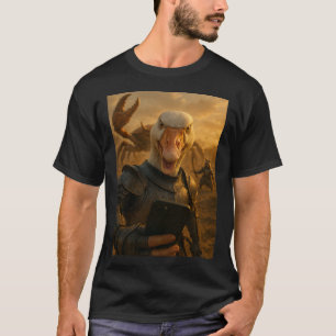 Funny Goose Selfie Knight in Armor T-Shirt