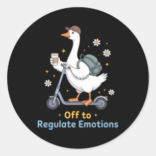 Funny Goose Teacher Mental Health Counsellor Classic Round Sticker