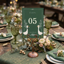 Funny Goose Wedding Custom Names Rustic Green
