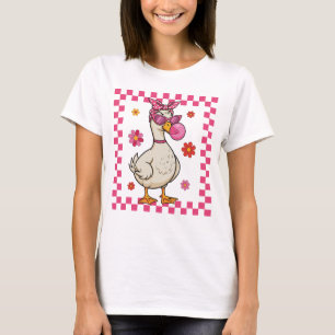 Funny Goose with Sunglasses and Bubblegum T-Shirt