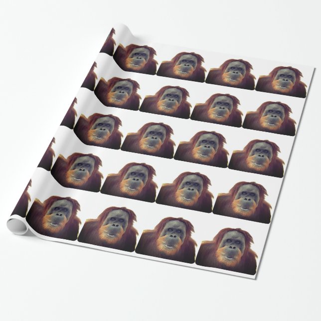 Funny Gorilla Chimp Monkey Wrapping Paper (Unrolled)