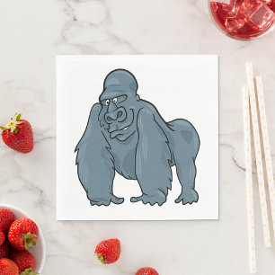 Funny Gorilla Cool Blue Ape Animal Design  Napkin