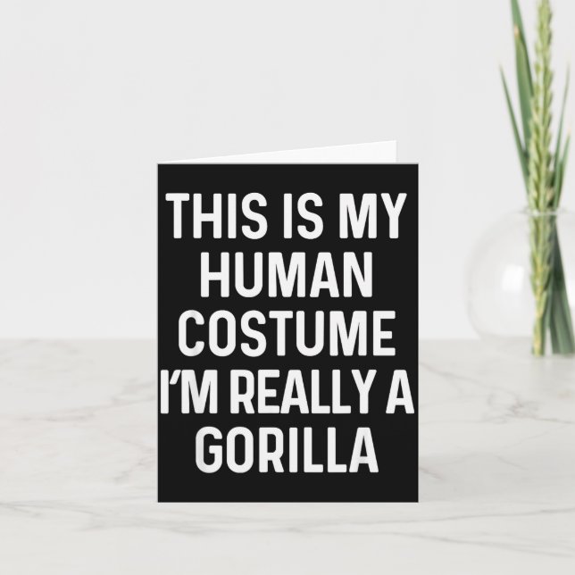 Funny Gorilla Costume Shirt Halloween Adults Kids  Card (Front)