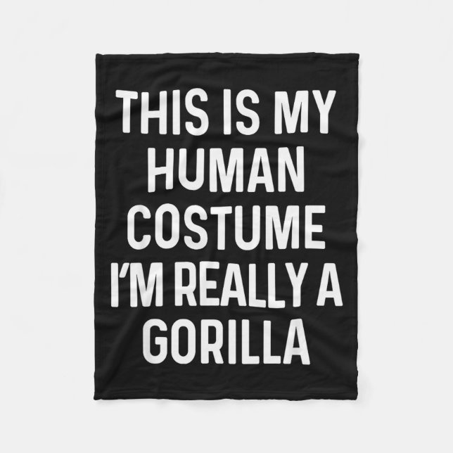 Funny Gorilla Costume Shirt Halloween Adults Kids  Fleece Blanket (Front)