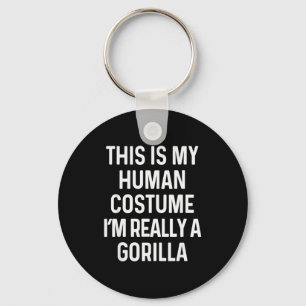 Funny Gorilla Costume Shirt Halloween Adults Kids Key Ring
