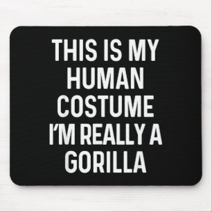 Funny Gorilla Costume Shirt Halloween Adults Kids  Mouse Pad