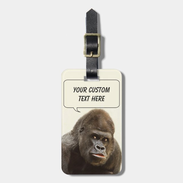 Funny Gorilla custom luggage tag (Front Vertical)