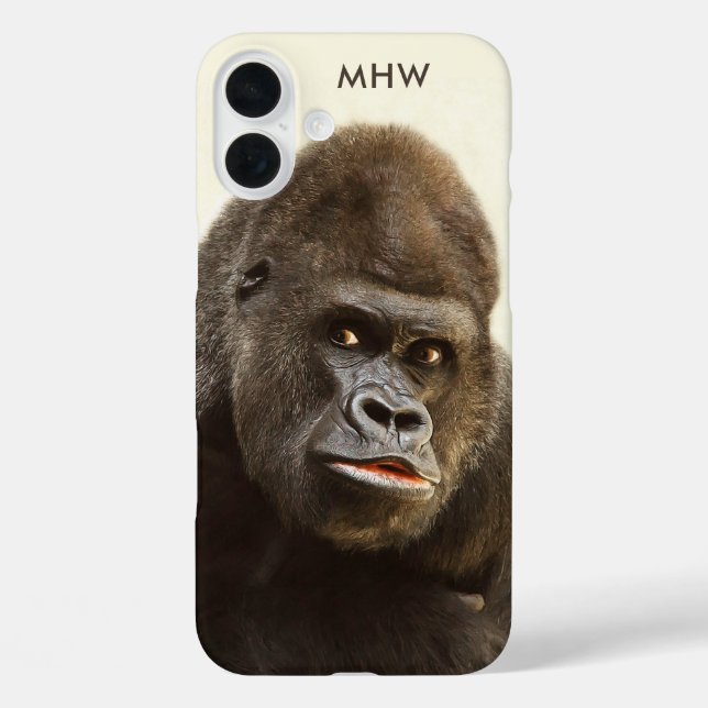 Funny Gorilla custom monogram phone cases (Back)