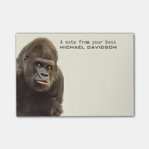 Funny Gorilla custom text Post-It notes