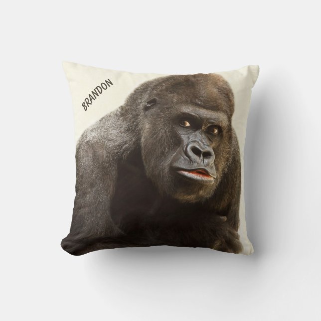 Funny Gorilla custom throw pillow (Front)