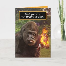 Funny Gorilla Grill Master Father's Day Card