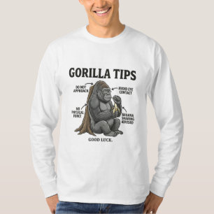 Funny Gorilla Safety Tips Infographic Illustration T-Shirt