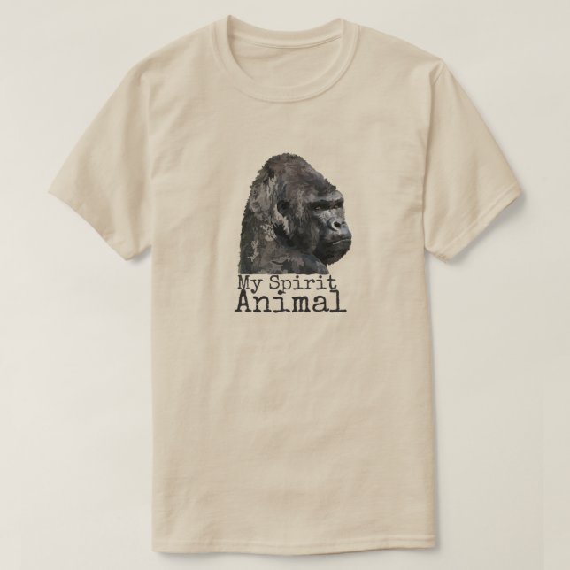 Funny Gorilla Spirit Animal Ape Humour Silver back T-Shirt (Design Front)