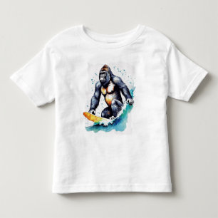 Funny gorilla surfing  toddler T-Shirt