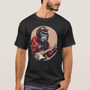 Funny Gorilla with electric Guitar Costume for Man T-Shirt