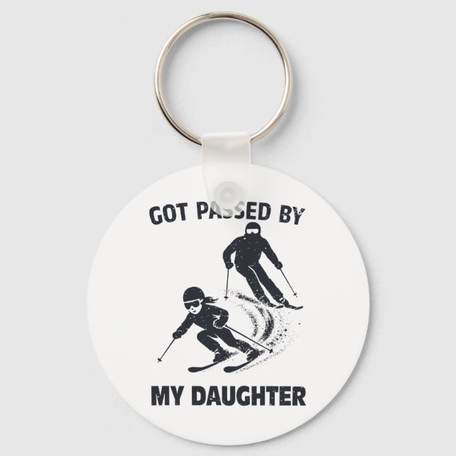 Funny Got Ped By My Daughter Tee Skiing  Key Ring (Front)