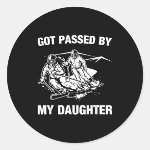 Funny Got Ped By My Daughter Vintage Skiing Classic Round Sticker