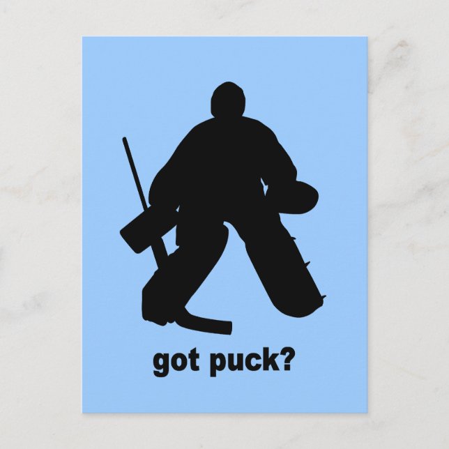 Funny got puck hockey postcard (Front)