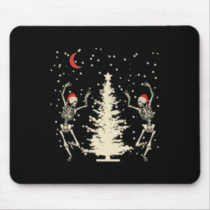 Funny Goth Christmas Dancing Skull Mouse Pad