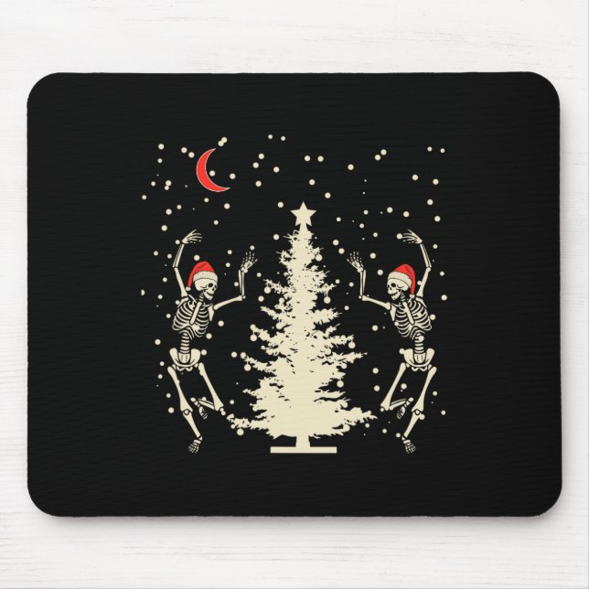 Funny Goth Christmas Dancing Skull  Mouse Pad (Front)