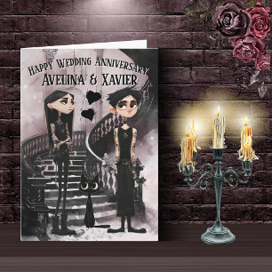 Funny Gothic Couple Wedding Anniversary Card