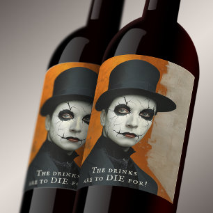 Funny Gothic Halloween Drinks to Die For Wine Label