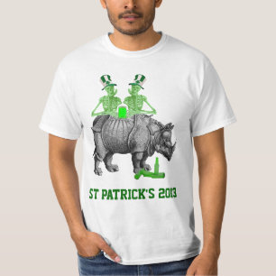 Funny gothic skeletons Irish  St Patrick's day T-Shirt