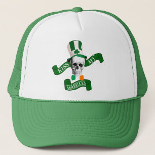 Funny gothic skull Irish  St Patrick's day Trucker Hat