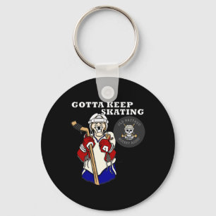 Funny Gotta Keep Skating Old Hockey Oc. Key Ring