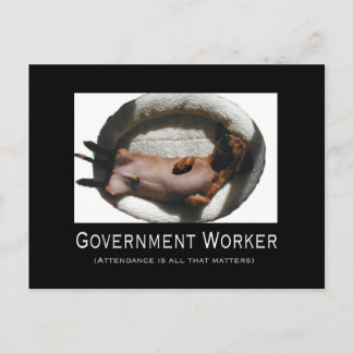 Funny Government Employee Postcard