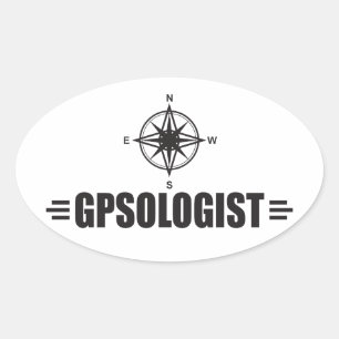 Funny GPS Oval Sticker