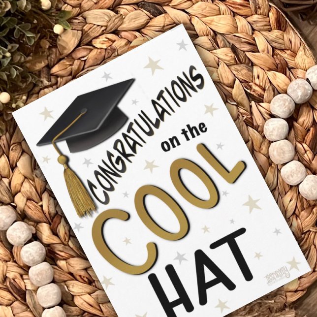 Funny Grad Cool Hat Inspirivity Graduation Card (Creator Uploaded)